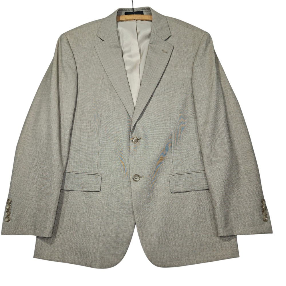Geoffrey Beene VTG 100% Wool 2-Button Blazer Sport Coat Tan Sz 40S